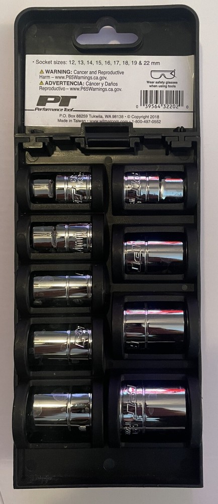 Performance Tool 1/2" DR Metric Socket Set - 9-Piece W32202