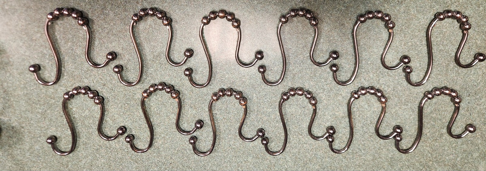 Shower Curtain Hooks Easy Rolling 12 pc Dark Silver for Bathroom Decor