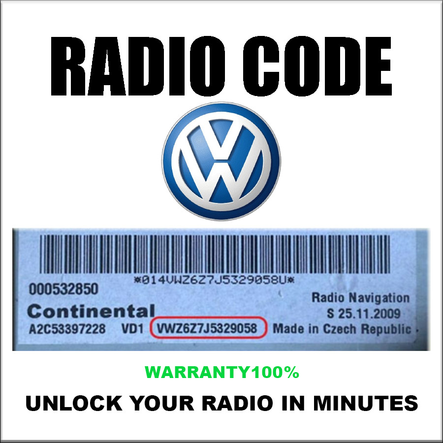 VW Radio Code Decode Service | RNS510 RCD210 SAFE
