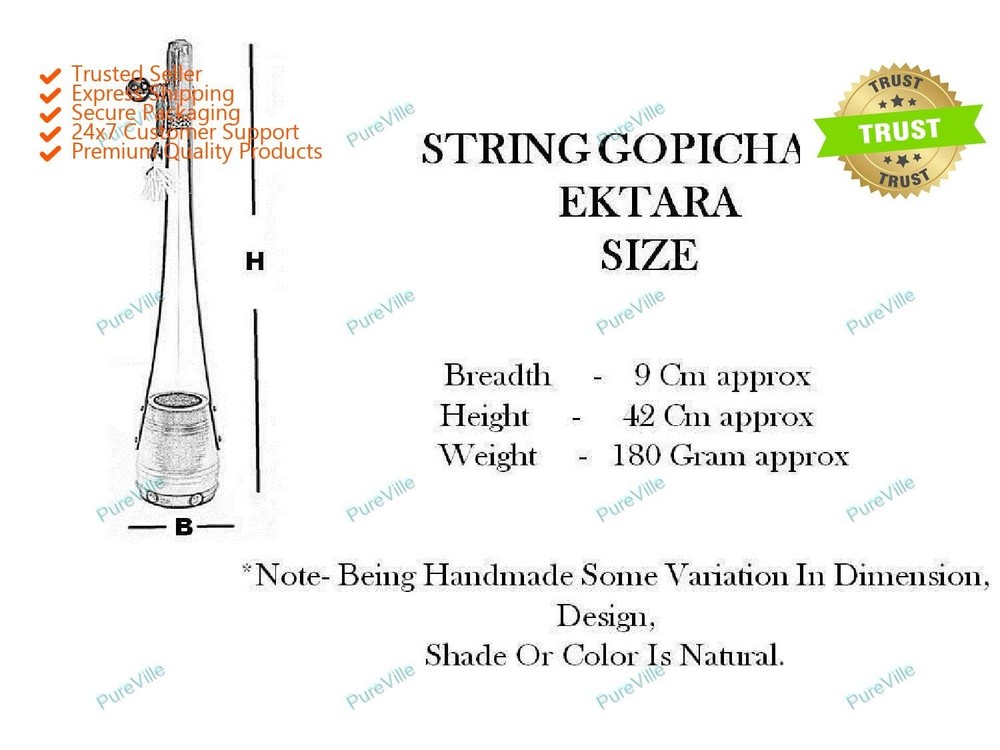 Ektara Handmade Single String One String Gopichand Folk Tumbi Instrument
