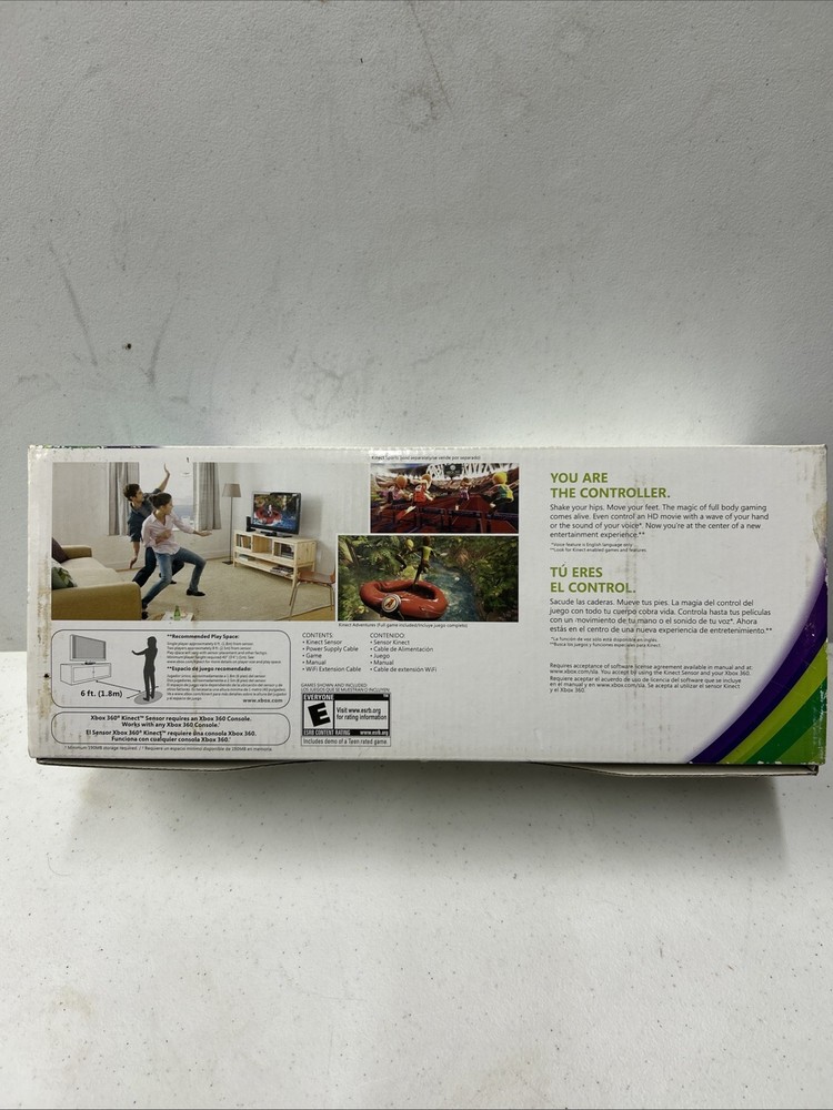 XBOX 360 Kinect Sensor With Kinect Adventures Game New - Open Box Rare Condition