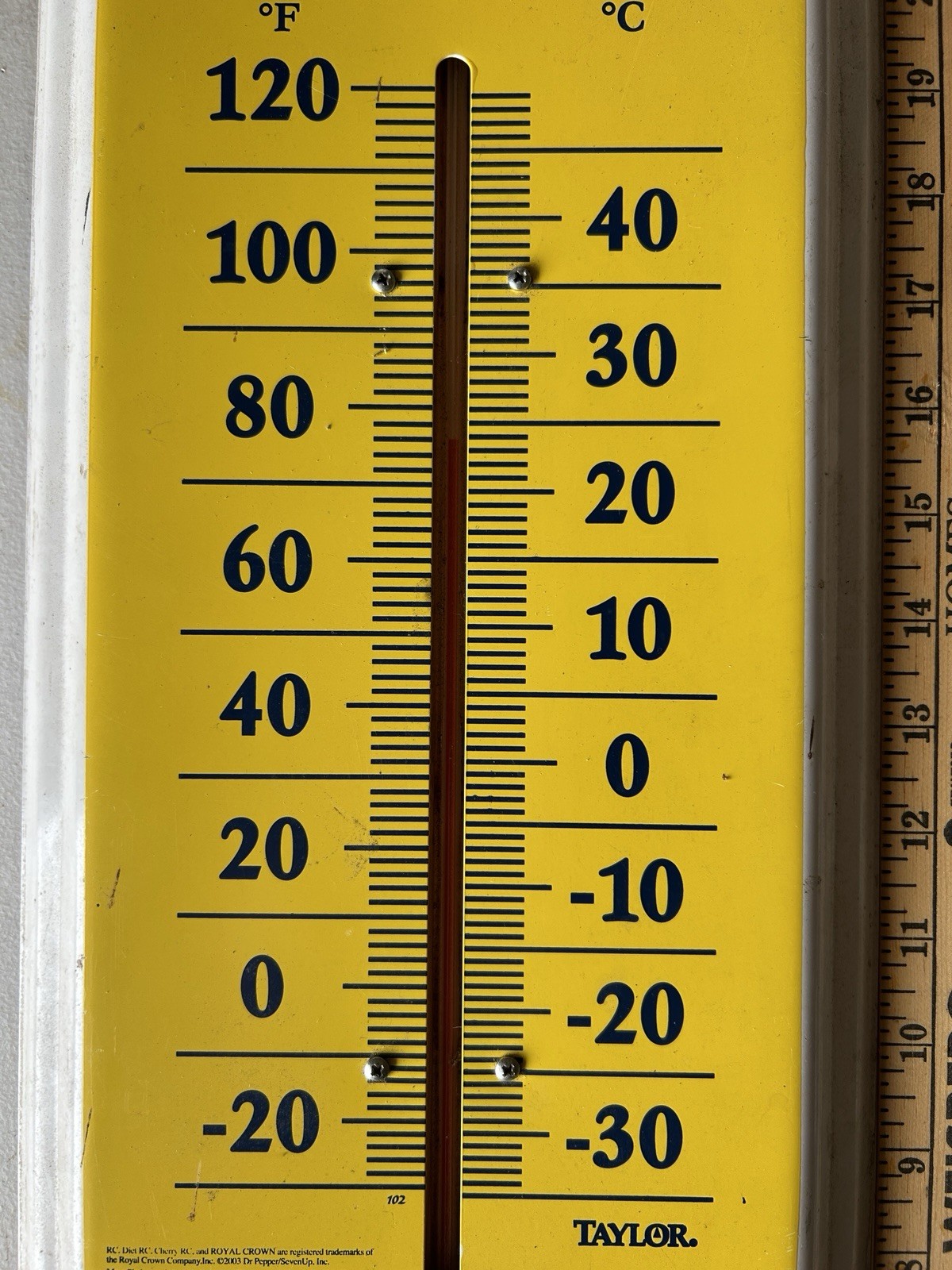 RC & MOON PIE Royal Crown Cola - GIANT SIZE Gas Country Store - Thermometer Sign