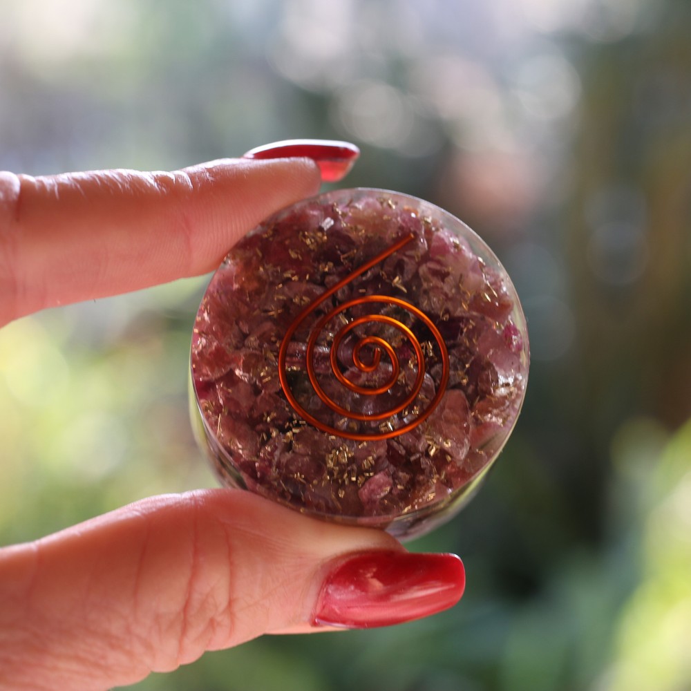 Genuine Raw Ruby Orgone Tower Buster 1.75 Inch 5g & EMF Protection