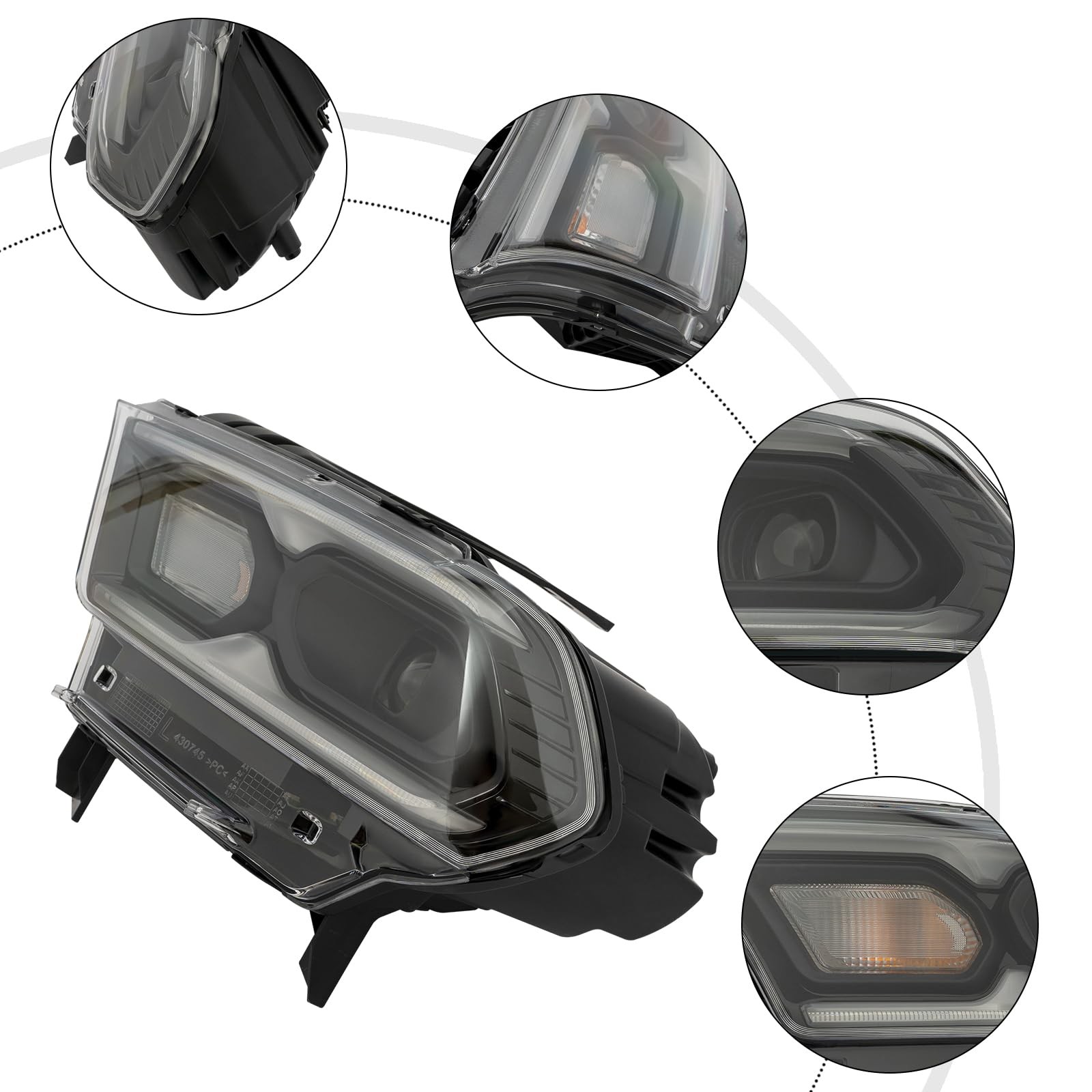 For 2021-2023 Dodge Durango Headlight Assembly - LED+Halogen Headlamp Left Side