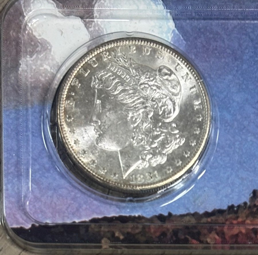 1881 S Morgan 90% Silver Dollar, Devils Tower