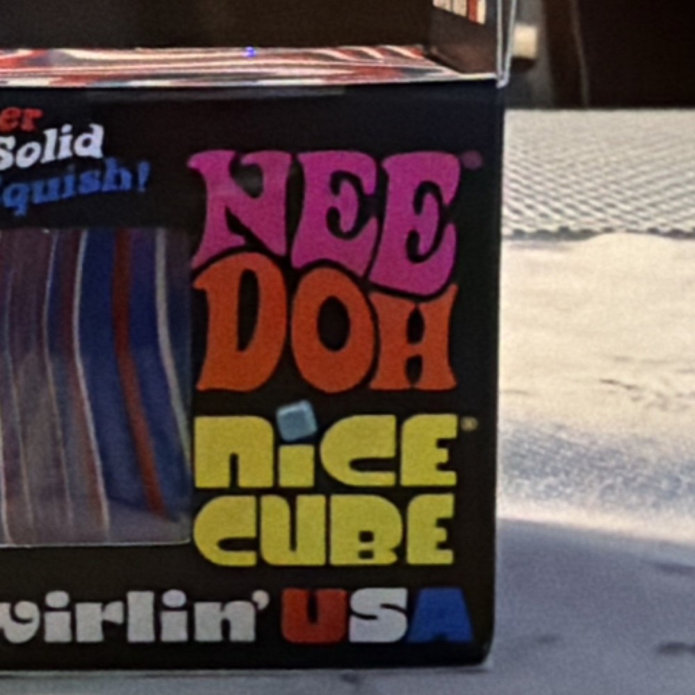 Nee Doh Nice Cube Swirlin' USA Super Solid Squish Squeeze Toy