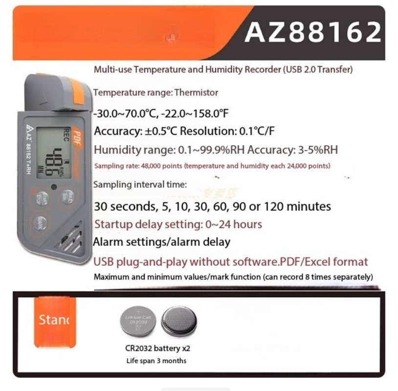 Automatic Temperature and Humidity Recorder Cold Chain Temperature Recorder