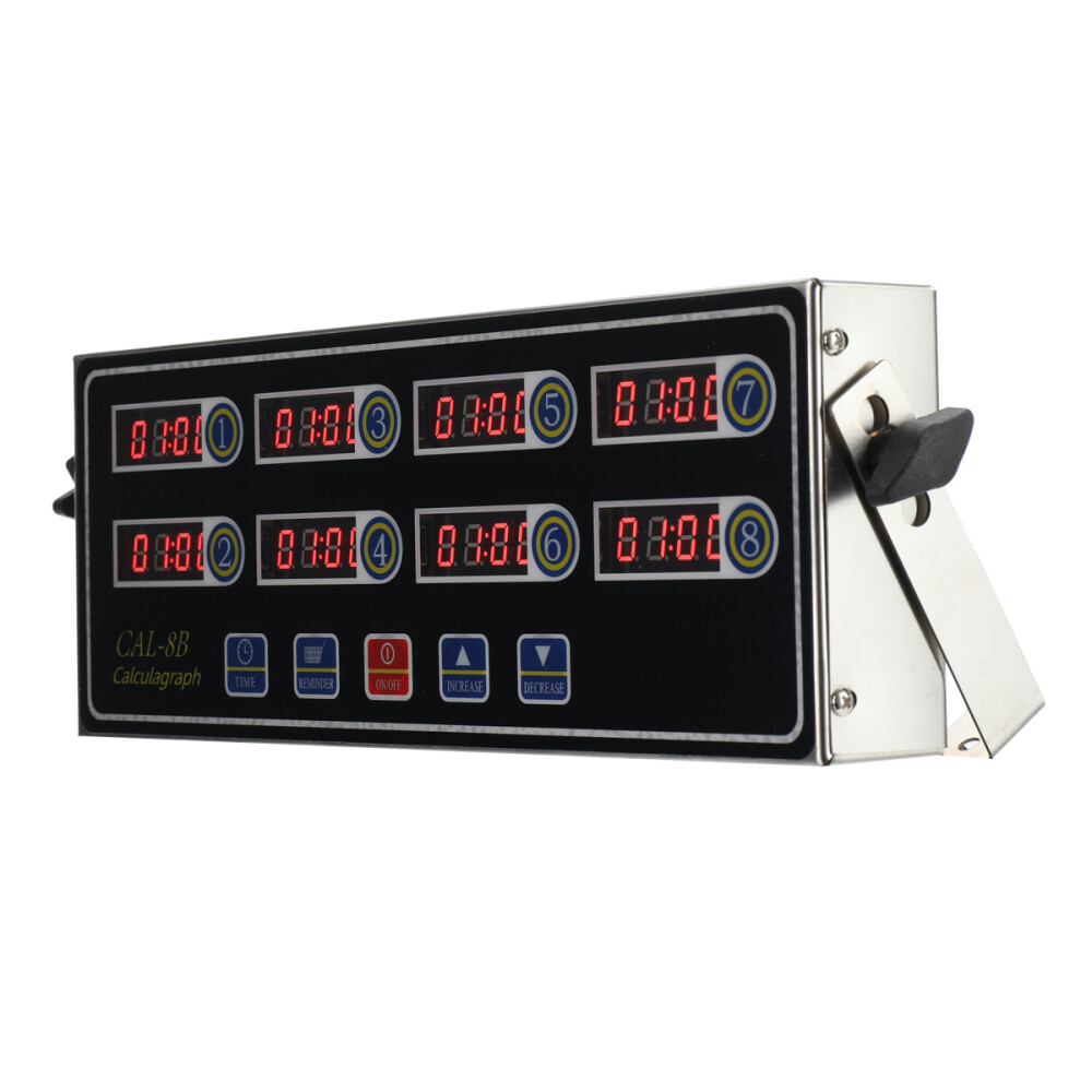 8Channel Commercial Digital Timer Calculator Chart Kitchen Loud Countdown AC110V