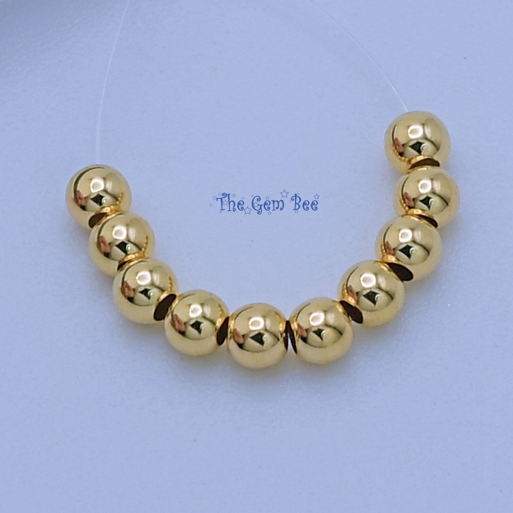 2.5mm 18k Solid Gold Smooth Round Bead Spacer (10)