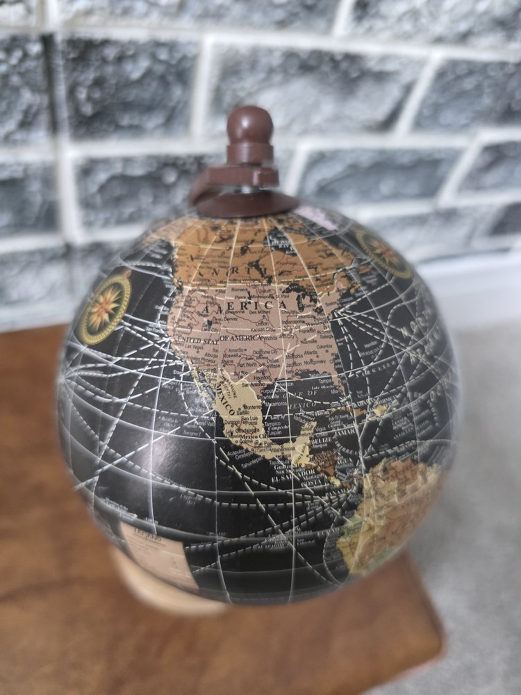 Vintage Black/Brown Mini Globe