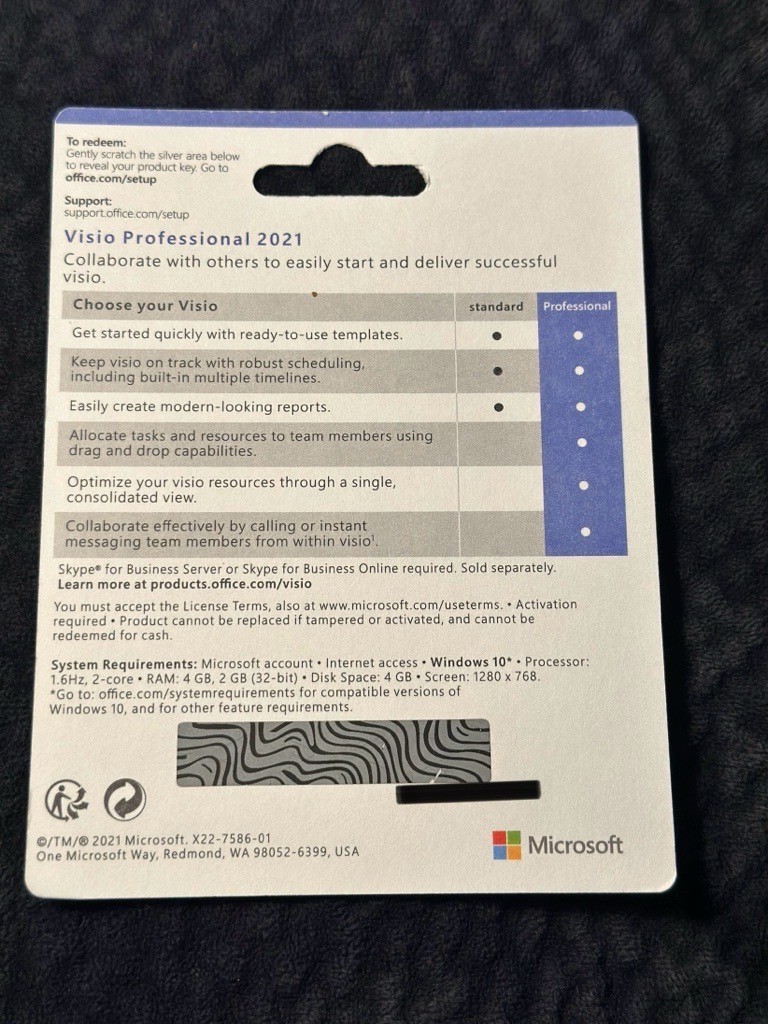 Microsoft Visio 2021 professional Sealed Card 1 User Retail New Lifetime