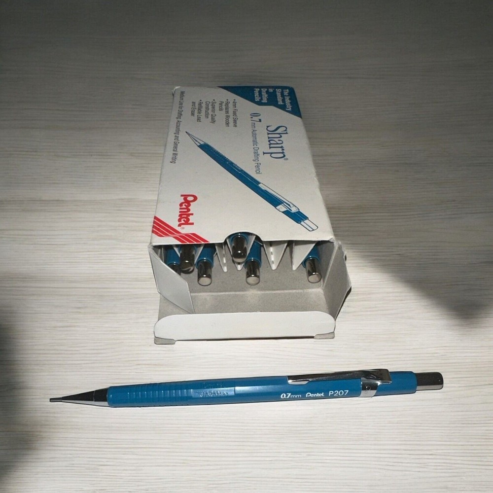 Sharp P207C Pentel 7 Automatic Drafting Pencils 0.7mm Blue Barrel Accounting