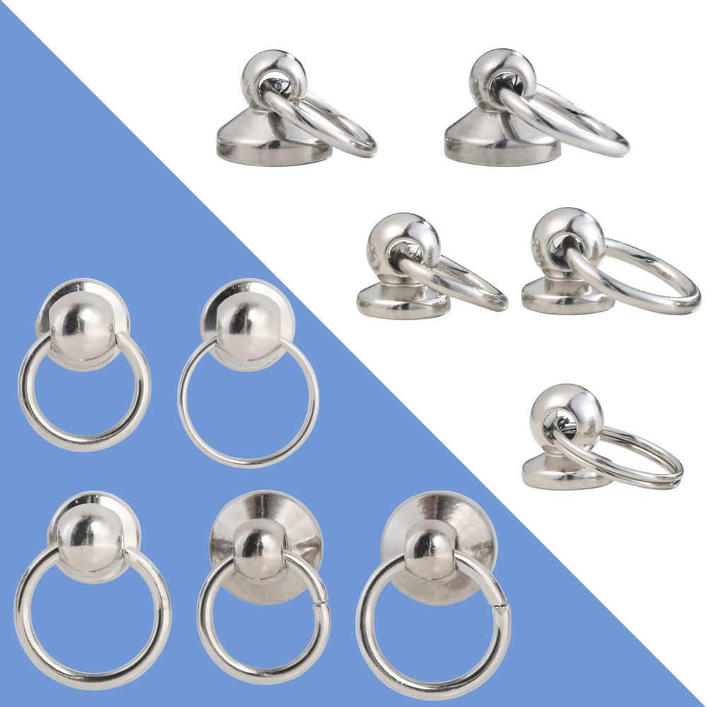 90 Sets Round Head Button Stud for Leather Assorted Sizes Button Stud with Pu...