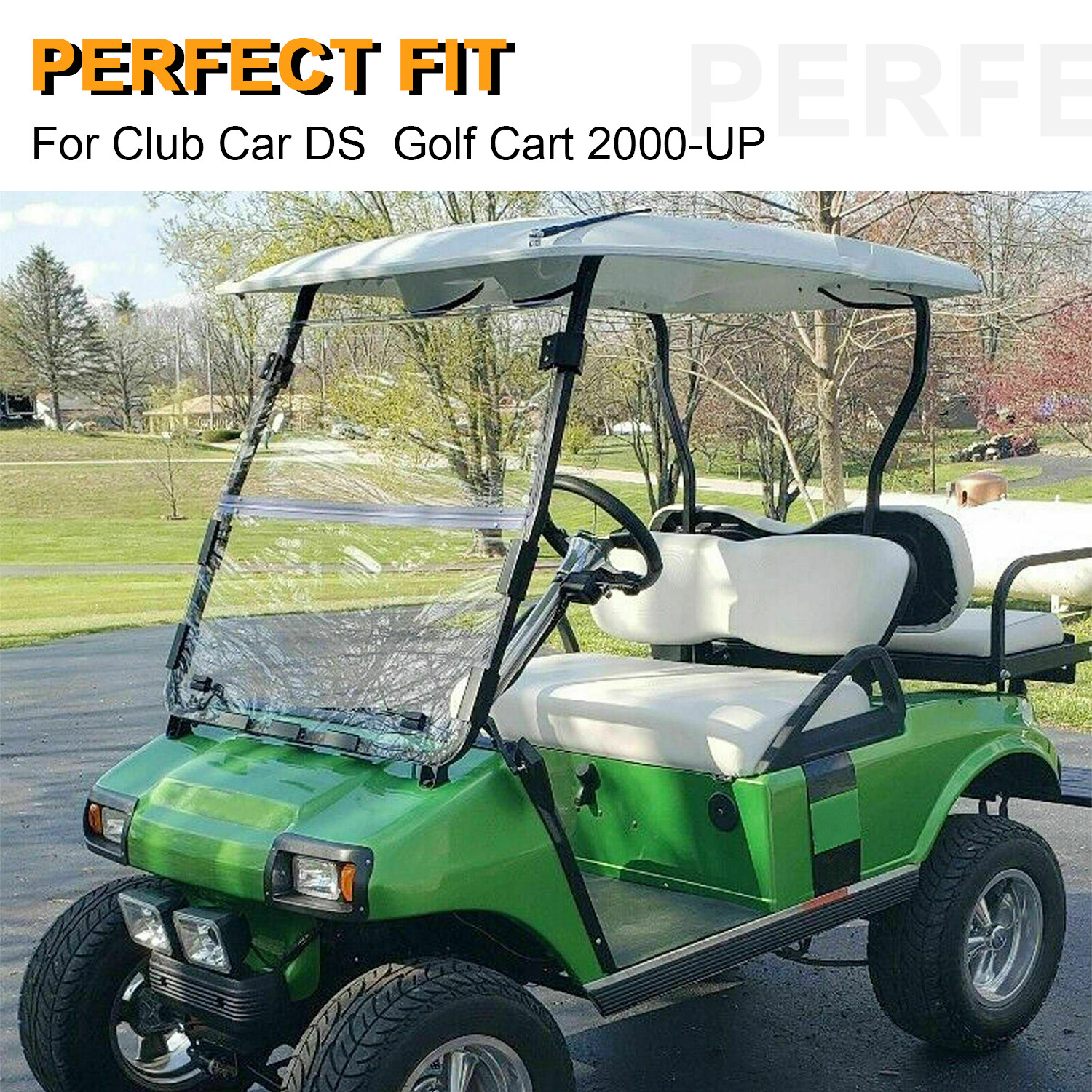 Golf Cart Fold Down Acrylic Clear Windshield For Club Car DS 2000.5-Up
