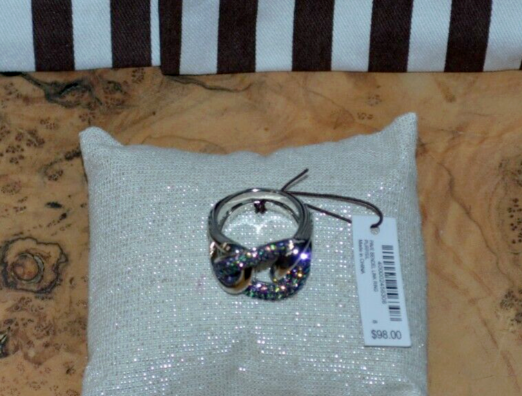 Henri Bendel Pave Link Ring - You Pick Size
