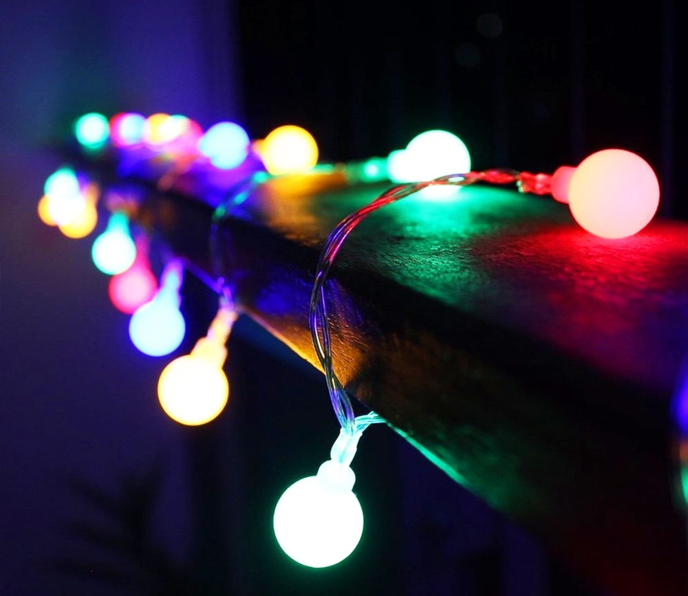 LED 100 LEDs Globe String Lights Waterproof Outdoor String Lights Extendable