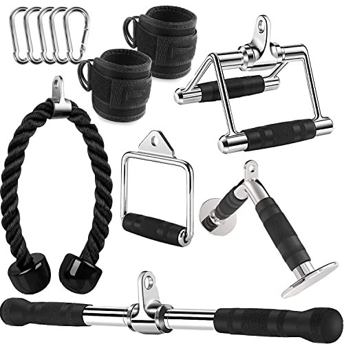 LAT Pulldown Cable Machine Attachment, Triceps Pull Down Accessory for Home Gym