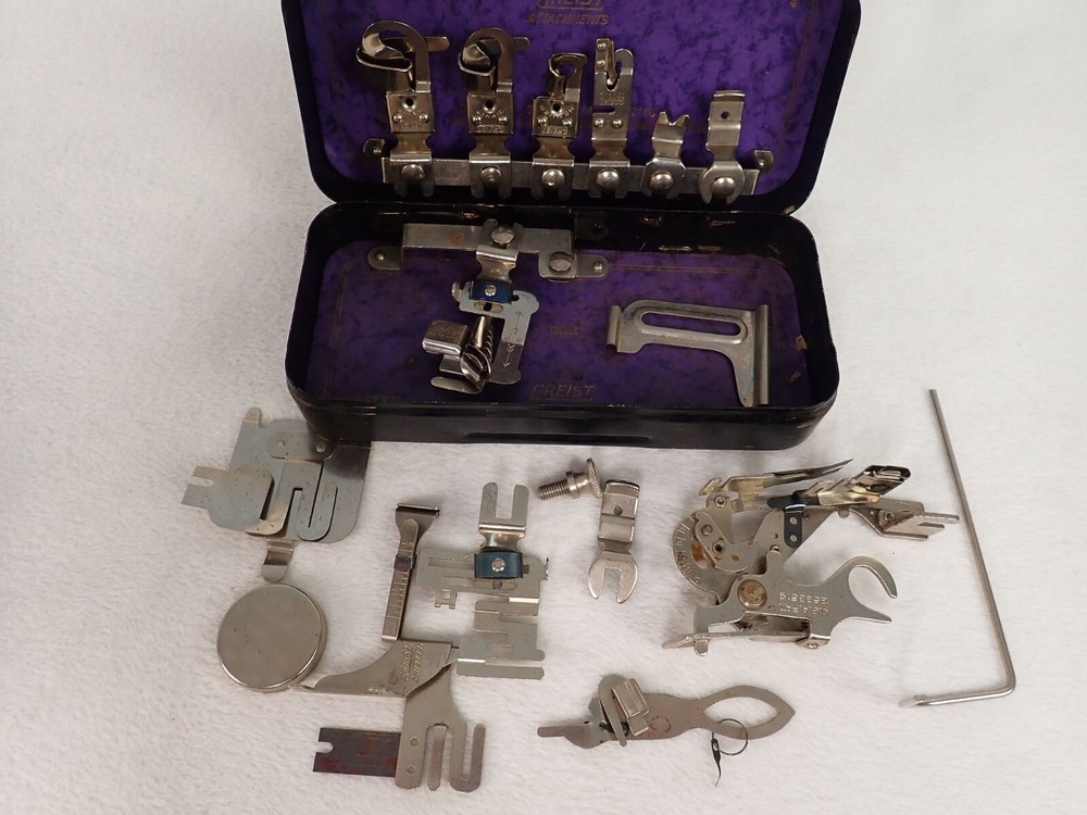 Vintage Greist Attachments Sewing Machine In Case