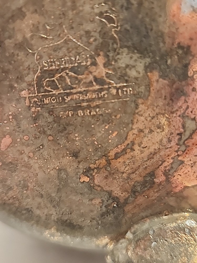 Vintage Sheridan Coffee Tea Pot Silver Plate on Brass Silverplated Teapot READ