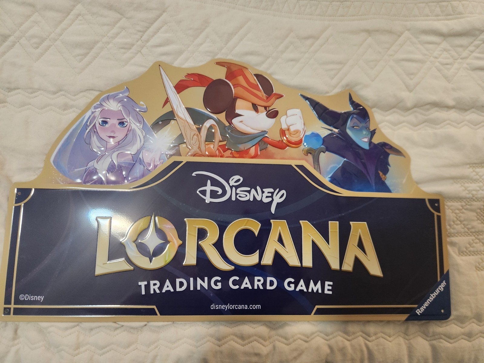 DISNEY LORCANA TCG METAL PROMOTIONAL RETAILER DISPLAY SIGN "NEW"