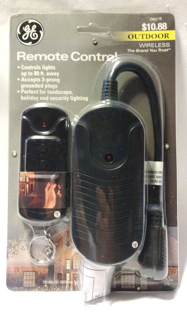 GE Outdoor Lighting Wireless Remote Control with Key Chain Transmitter AB