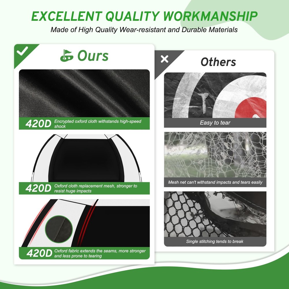 Golf Net, Practice Net with Hitting Mat, Backyard Driving & Chipping, Black