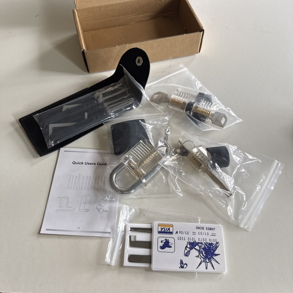 Set with Clear Lock for Locksmith Practice Pick Stainless Steel