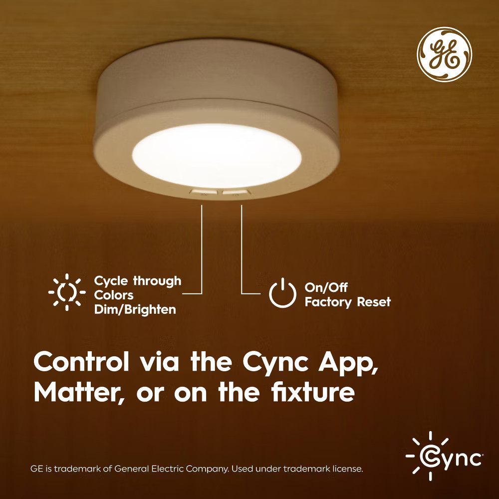 GE Household Lighting 3pk Undercabinet Puck Lights: LED, 300 Lumens,