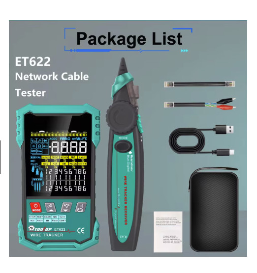 TOOLTOP ET622/623 Network Cable Tester PoE LAN Tracker 400m