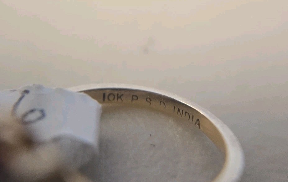 Tear Drop Pink 10k Gold Diamond Ring