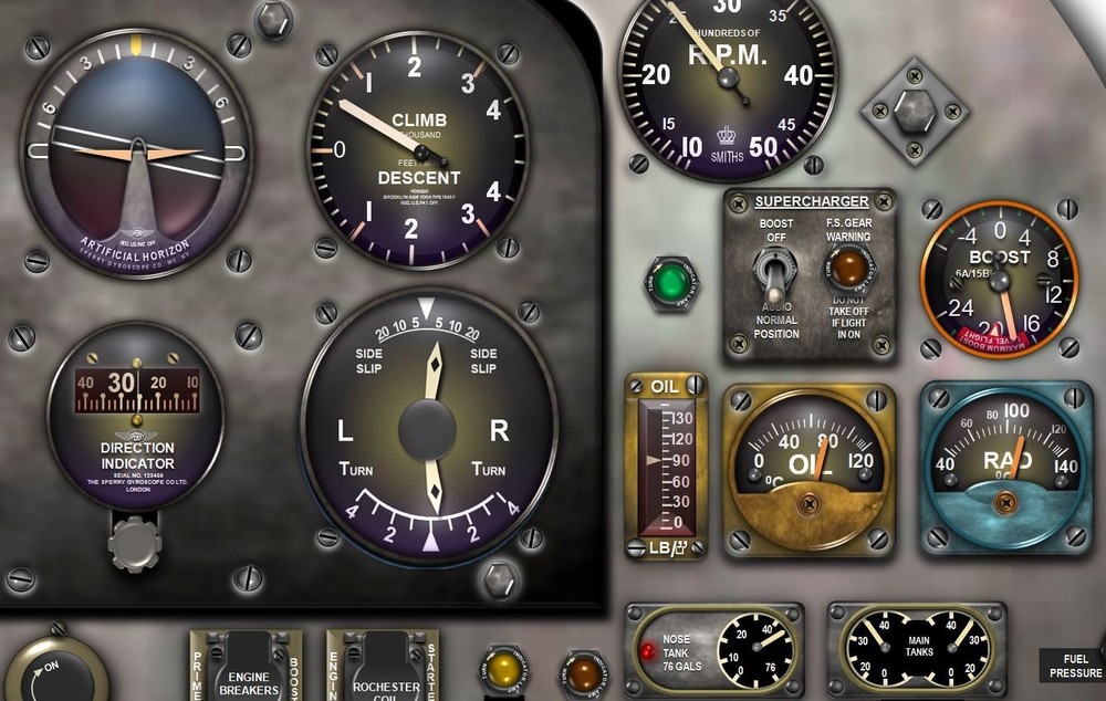 SPITFIRE COCKPIT instrument panel CDkit