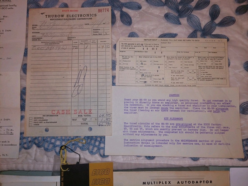 Newly Electronically RESTORED 1962 EICO MX-99 Stereo Tube MPX Multiplex Decoder