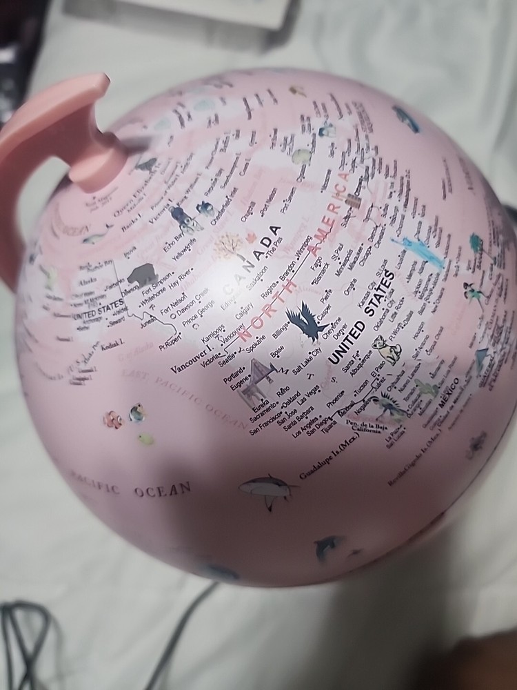 Spinning World Globe with Stand for Students Learning Geography