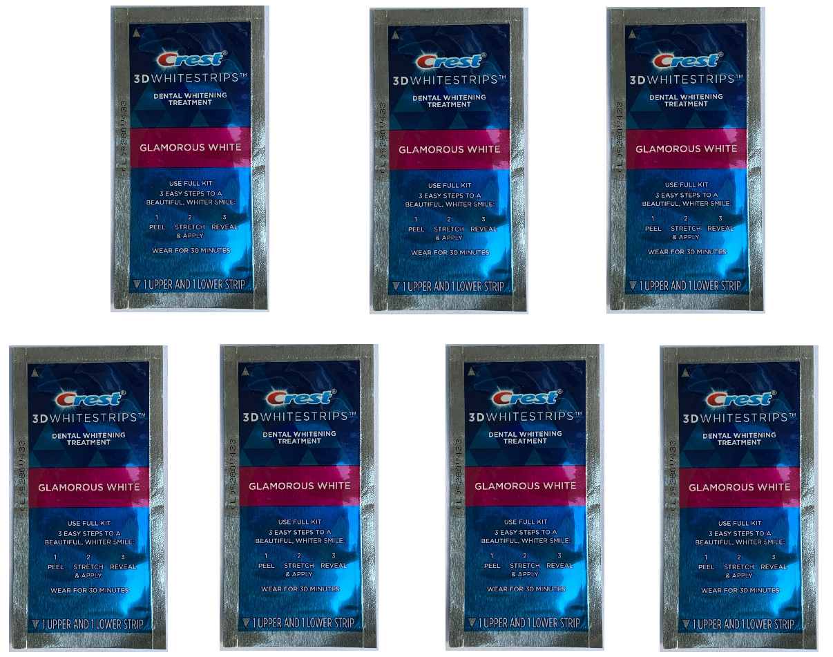 NO BOX CREST 3D GLAMOROUS WHITE Whitestrips Teeth Dental Whitening Strips NEW