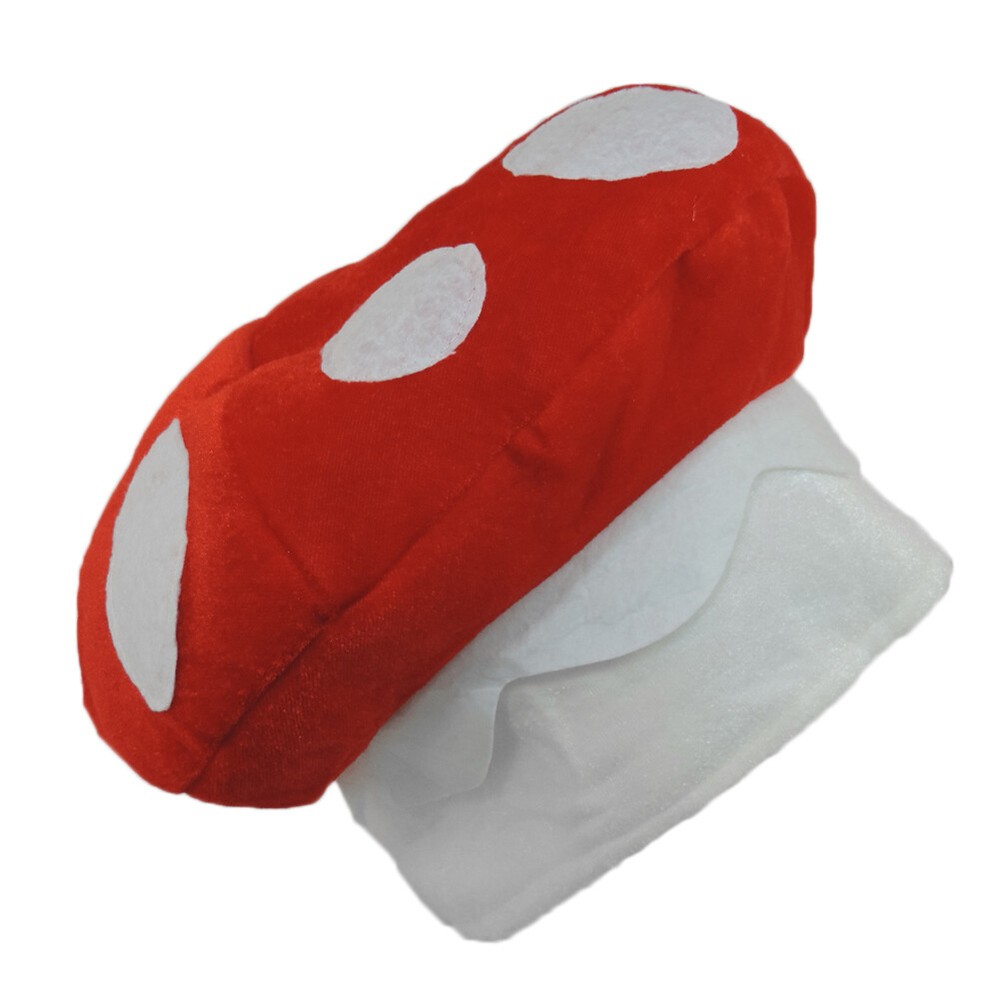 Red & White Spotted Mushroom Plush Novelty Hat