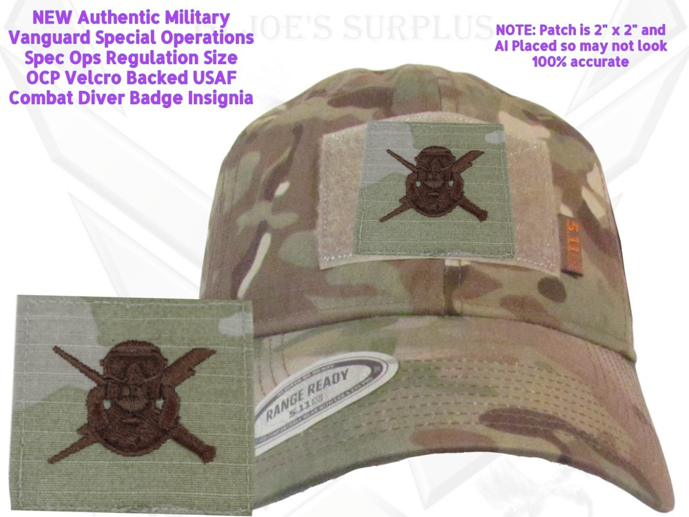 Authentic NEW USAF Combat Diver OCP Velcro® Patch on 5.11 Multicam Cap 4E3