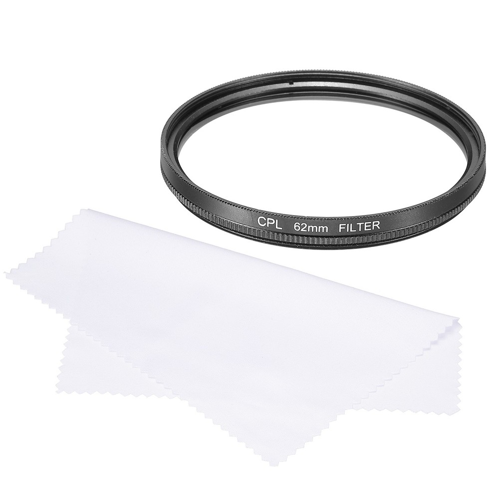62mm Circular Polarizer Filter, Polarizing Filter with Cleaning Cloth