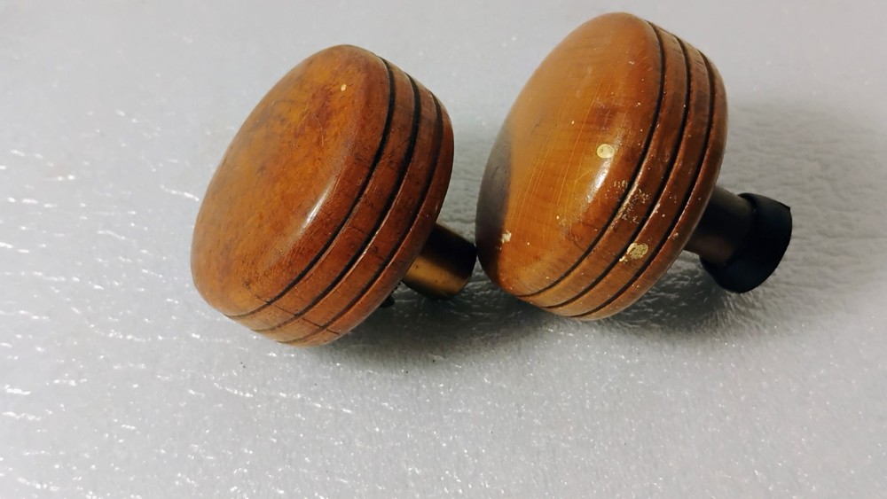 2 Antique Wood Art Deco Door Knobs - different styles