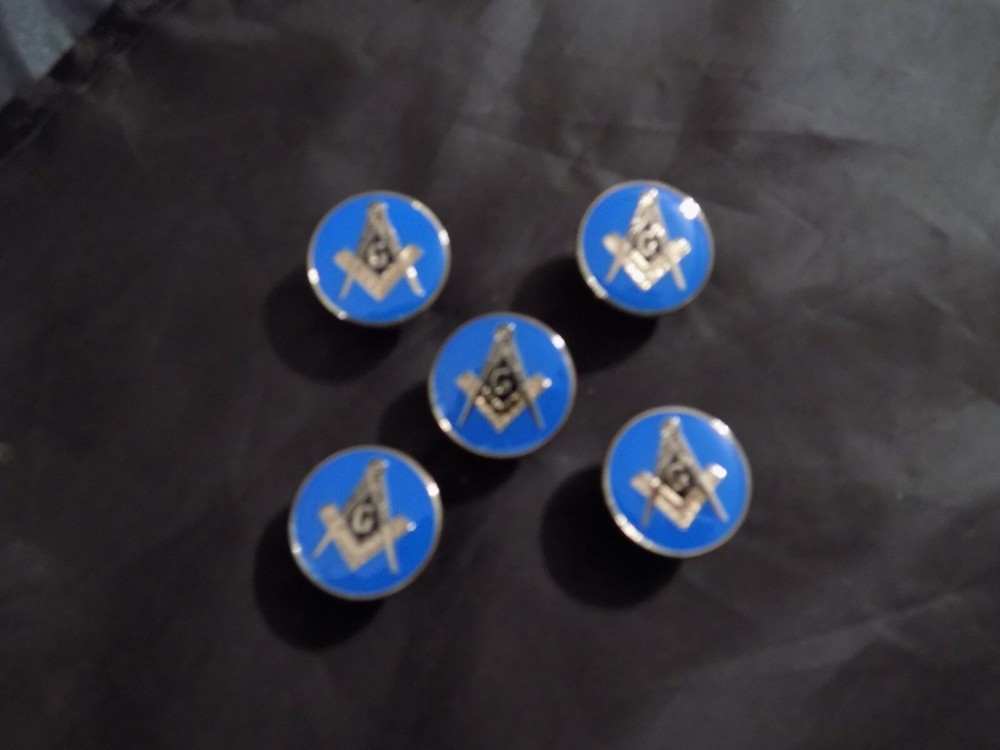 Master Mason Square Compass Freemason Button Studs Masonic Tuxedo Formal NEW!