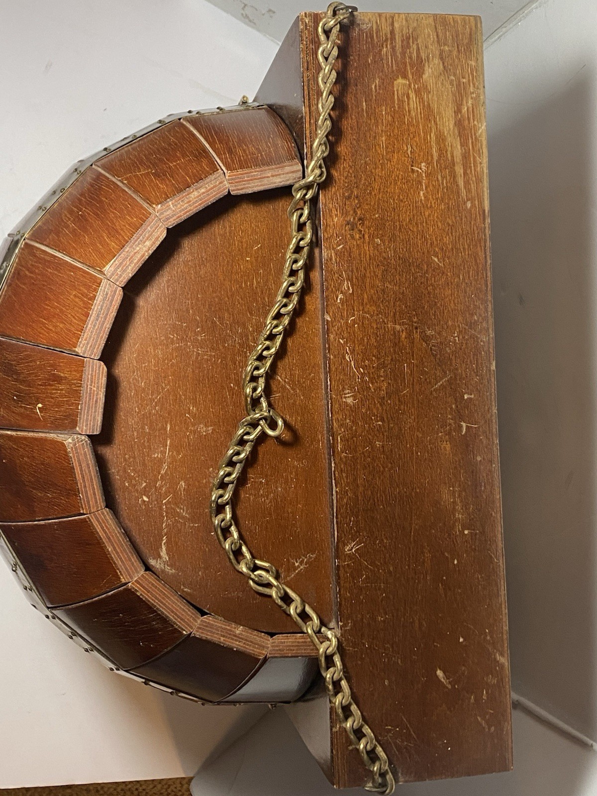 Vintage MCM Wood Barrel Bar Liquor Cabinet Man Cave She Shed