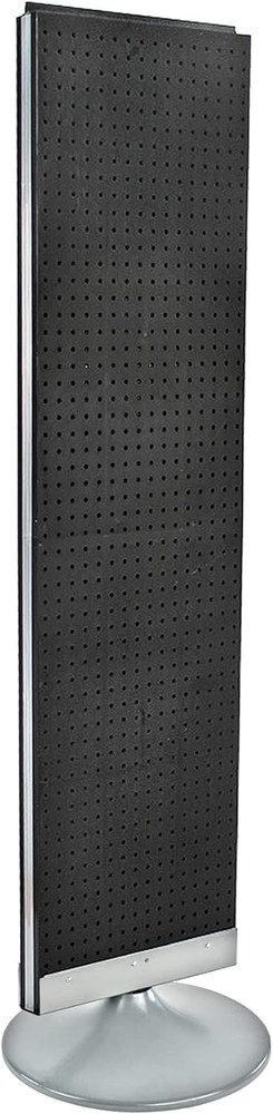 Black Two-Sided Pegboard Floor Display with Studio Base - 16"x60