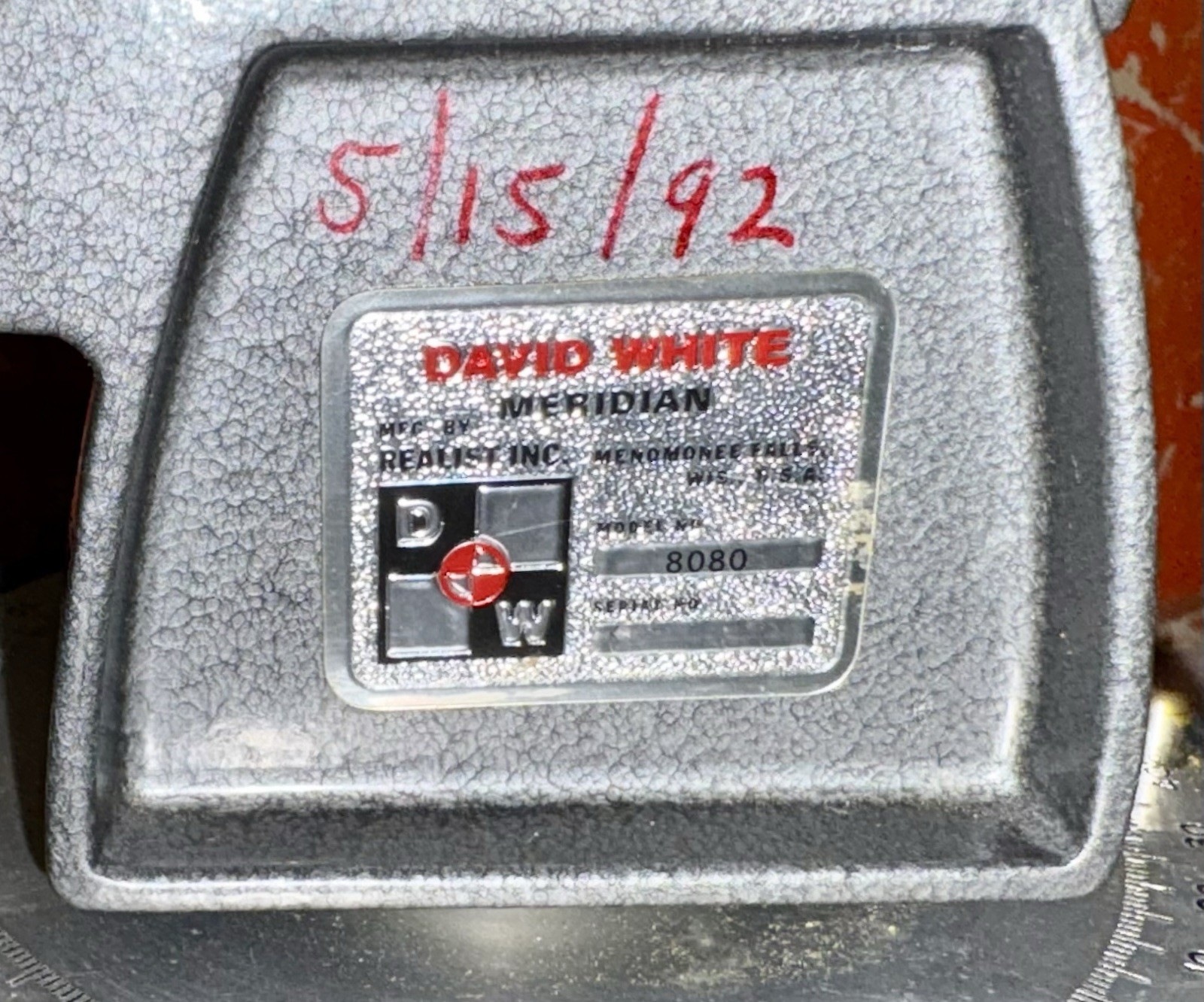 David White Meridian Realist Model 8080 Transit Level w/ Case