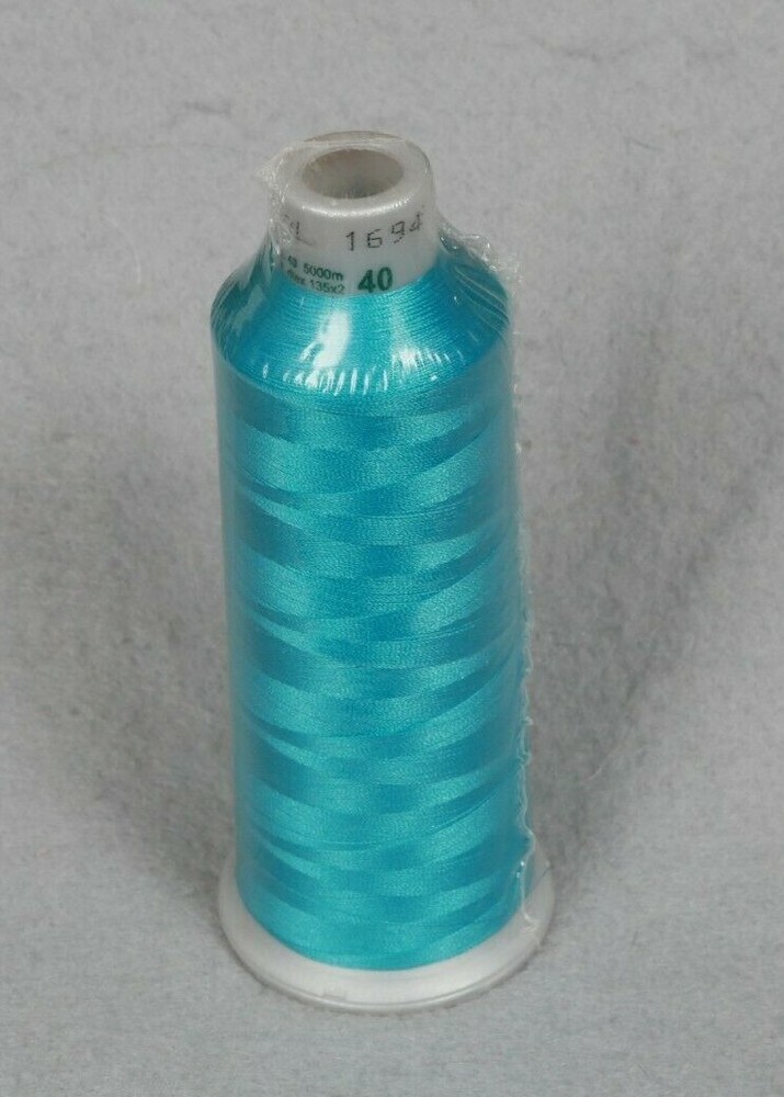 Madeira NEW Polyester Polyneon Embroidery Thread 1694  AQUA 5000m Cone