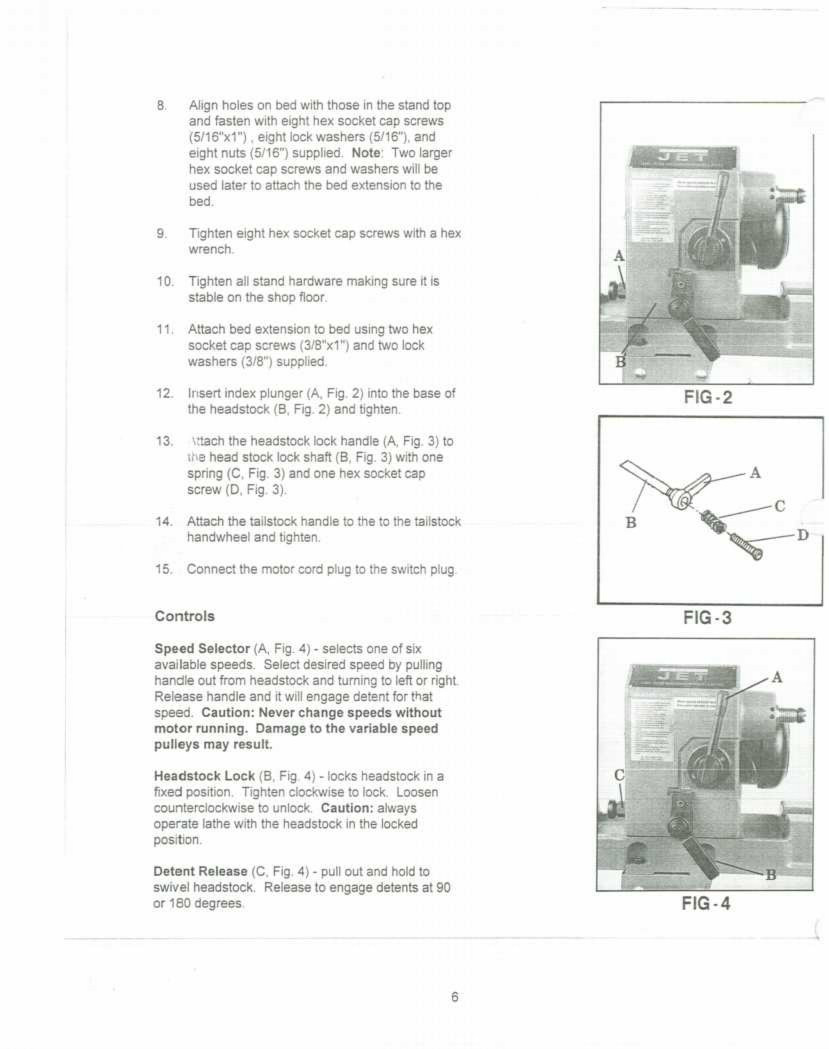Jet JWL-1236 Wood Lathe Operators Manual *193