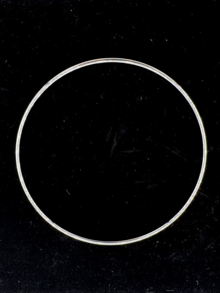 Monet Silver Tone Bangle Bracelet w/ Rectangular Crystal Accent Modern Design