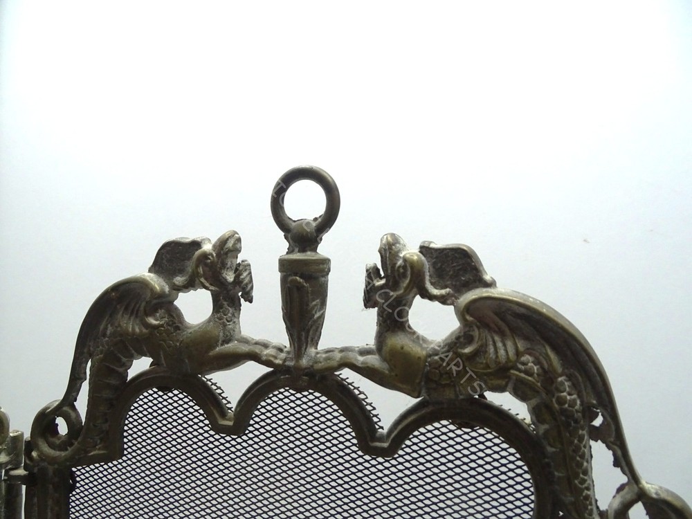 VINTAGE FIRE PLACE SCREEN 4 PANELS WITH DRAGONS