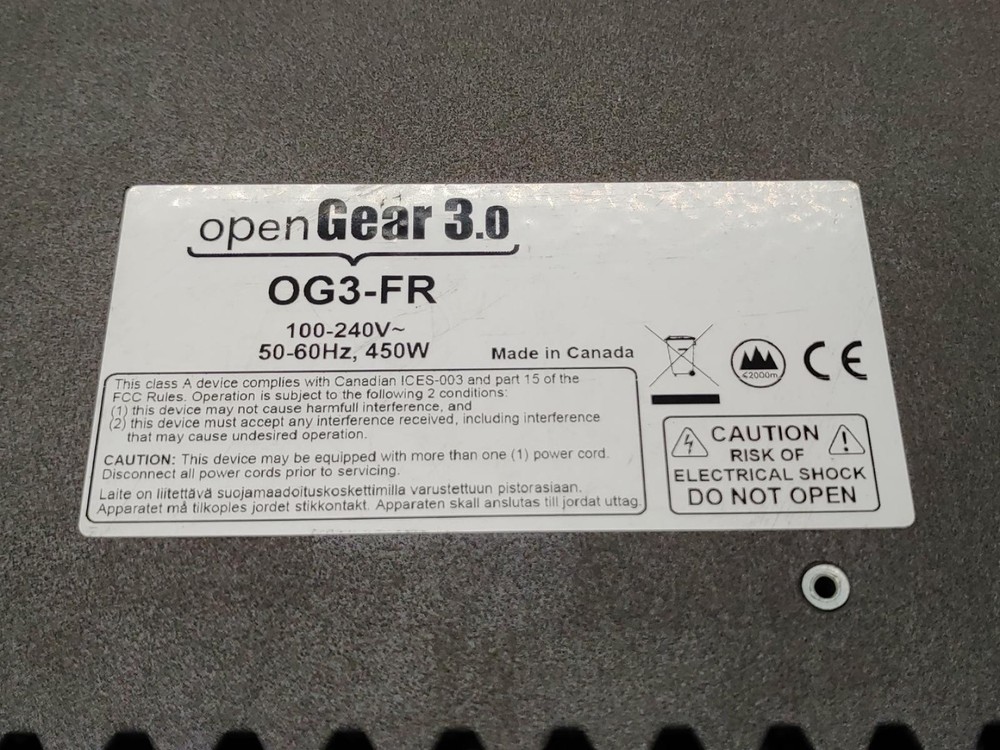 COBALT OpenGear 3.0 OG3-FR CN Frame w/ MFC-OG3-N Frame Controller ✔✔ ***READ***