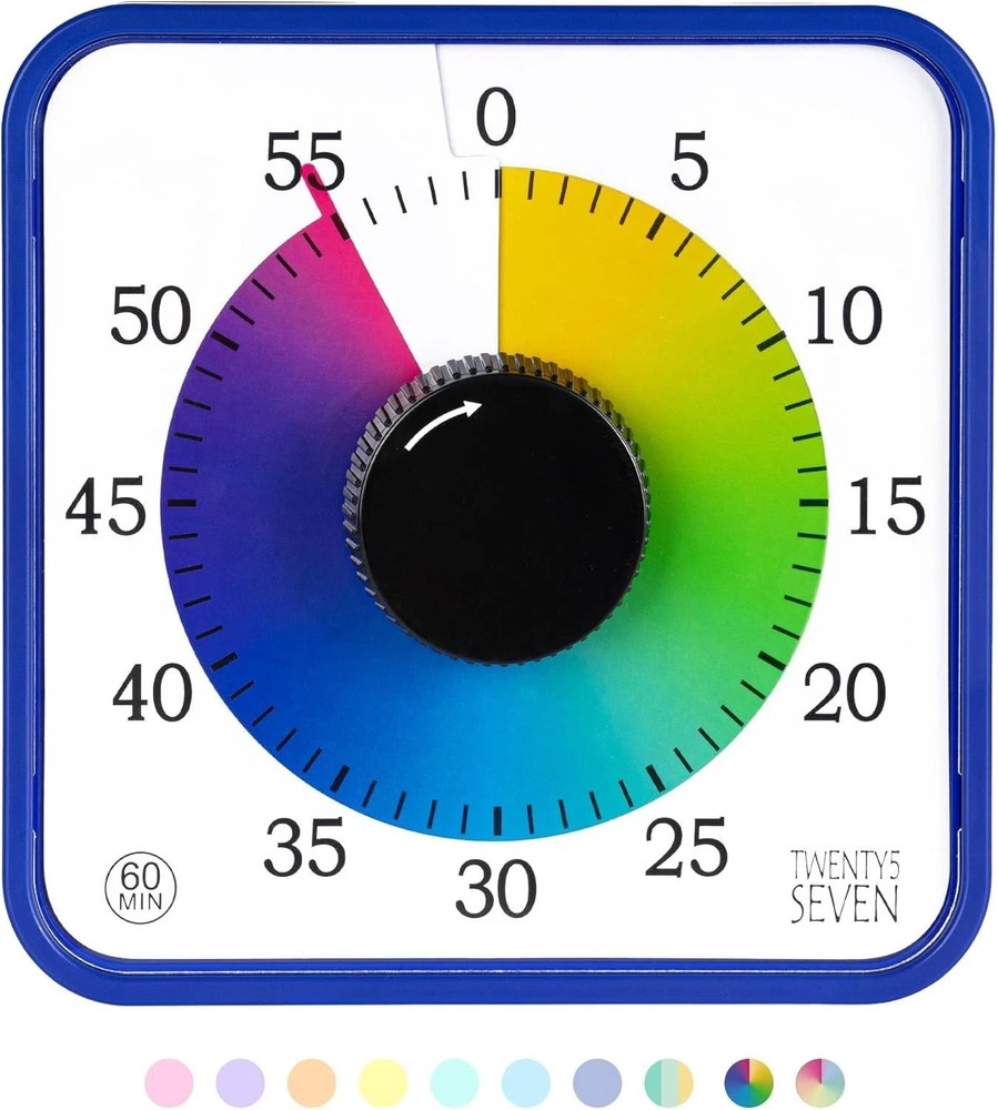 Visual Timer 7.5 Inch; 60 Minute 1 Hour Countdown Timer for Kids Classroom Teach