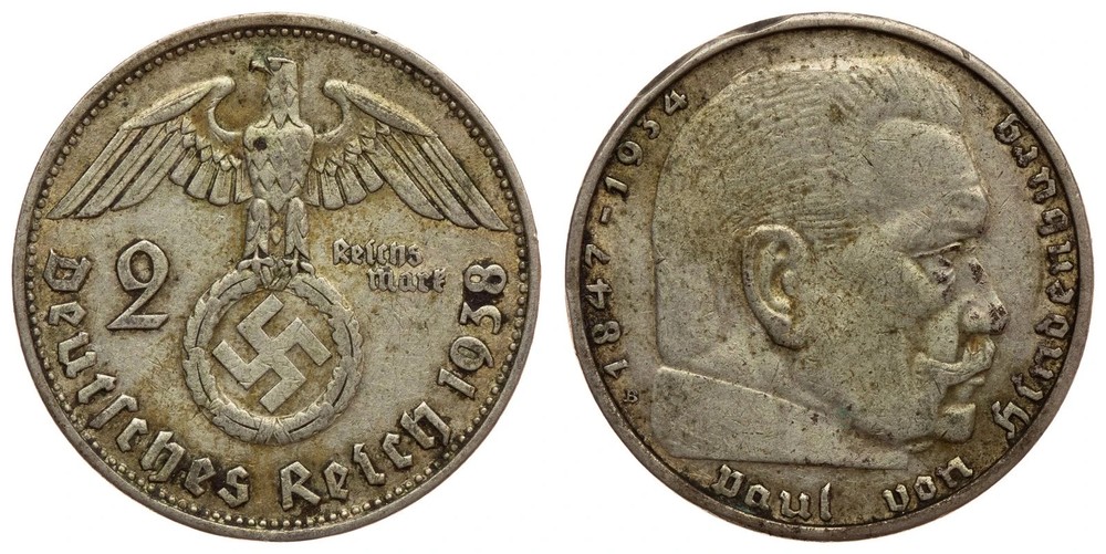 Germany - 2 Reichsmark 1938 B