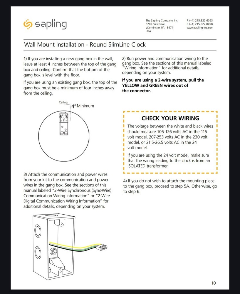 Sapling SAM-4BS-09R-1 Slimline Anolog Clock